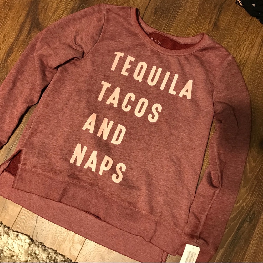 Maroon taco crew neck